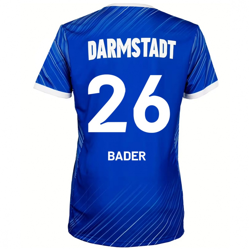 Kinder Fußball Matthias Bader #26 Blau Weiß Heimtrikot Trikot 2024/25 T-Shirt Luxemburg