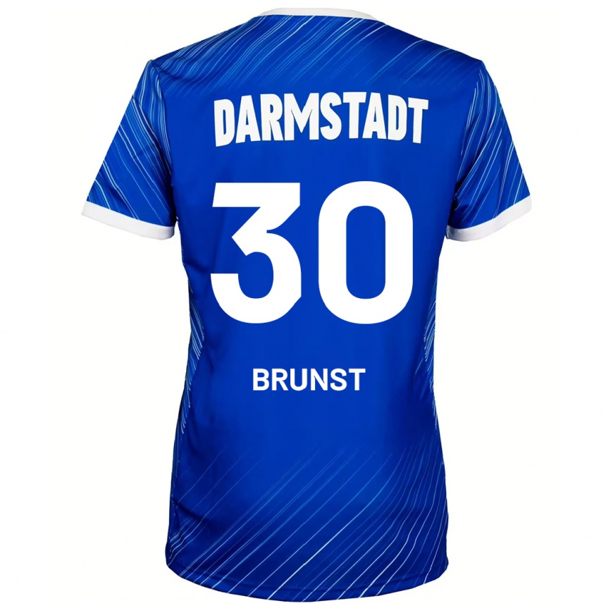 Kinder Fußball Alexander Brunst #30 Blau Weiß Heimtrikot Trikot 2024/25 T-Shirt Luxemburg