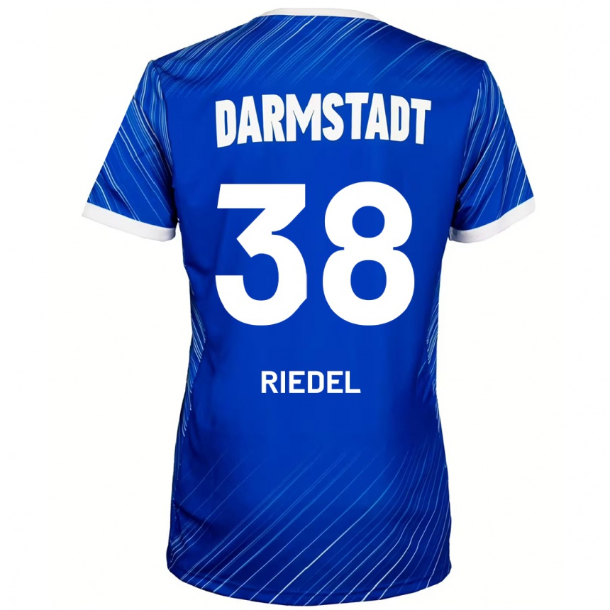 Kinder Fußball Clemens Riedel #38 Blau Weiß Heimtrikot Trikot 2024/25 T-Shirt Luxemburg