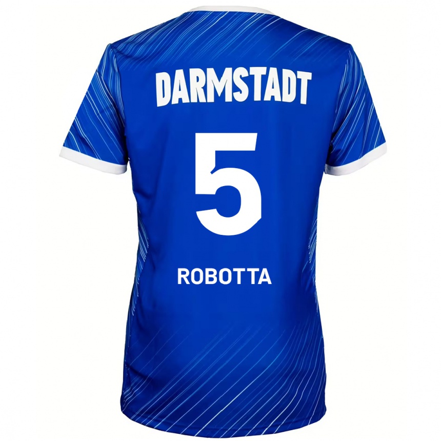 Kinder Fußball Maurizio Robotta #5 Blau Weiß Heimtrikot Trikot 2024/25 T-Shirt Luxemburg