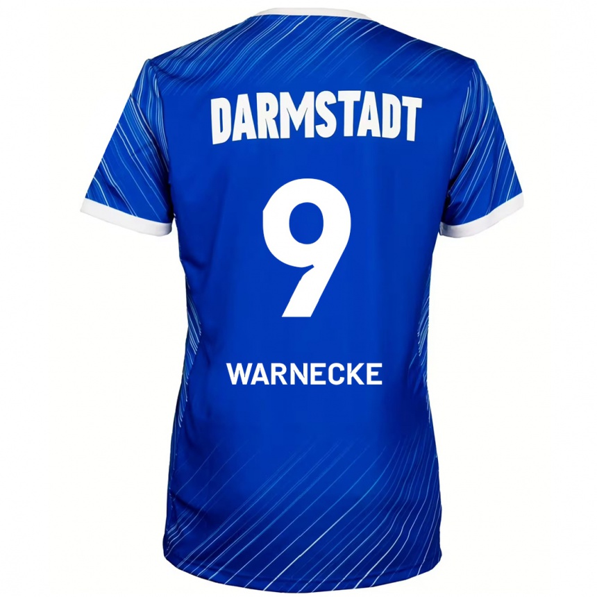 Kinder Fußball Ben Warnecke #9 Blau Weiß Heimtrikot Trikot 2024/25 T-Shirt Luxemburg