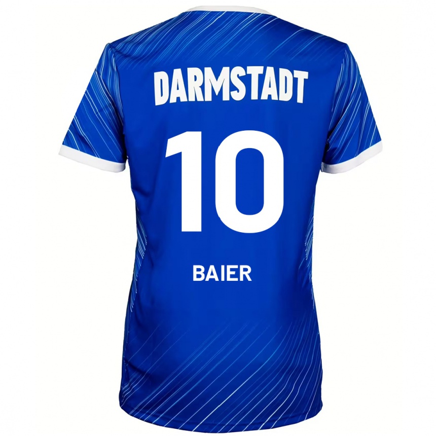 Kinder Fußball Nico Baier #10 Blau Weiß Heimtrikot Trikot 2024/25 T-Shirt Luxemburg