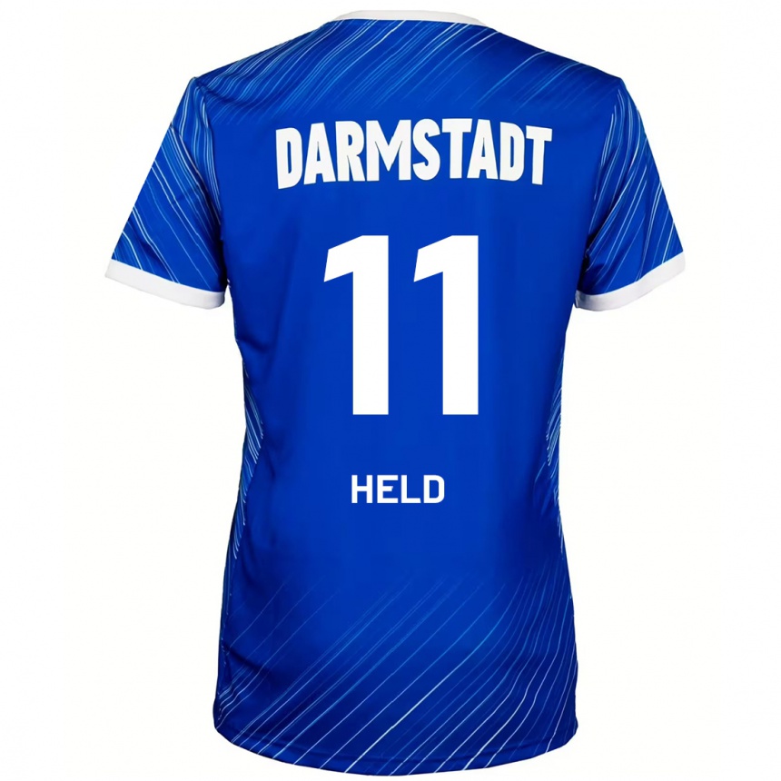 Kinder Fußball Henry Held #11 Blau Weiß Heimtrikot Trikot 2024/25 T-Shirt Luxemburg