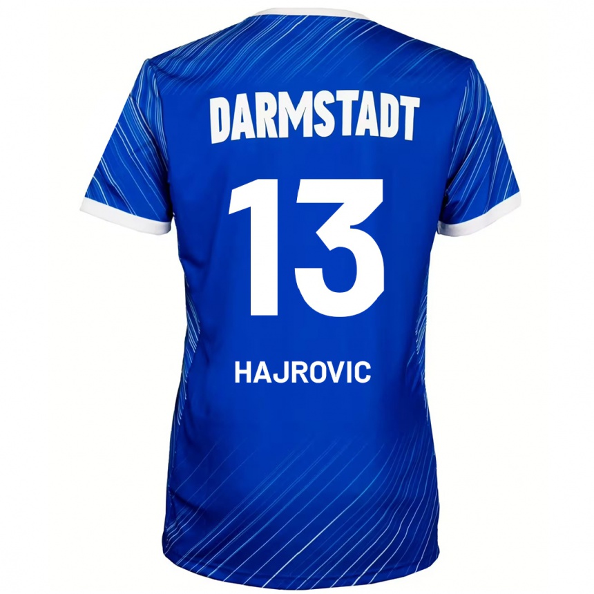 Kinder Fußball Vahid Hajrovic #13 Blau Weiß Heimtrikot Trikot 2024/25 T-Shirt Luxemburg