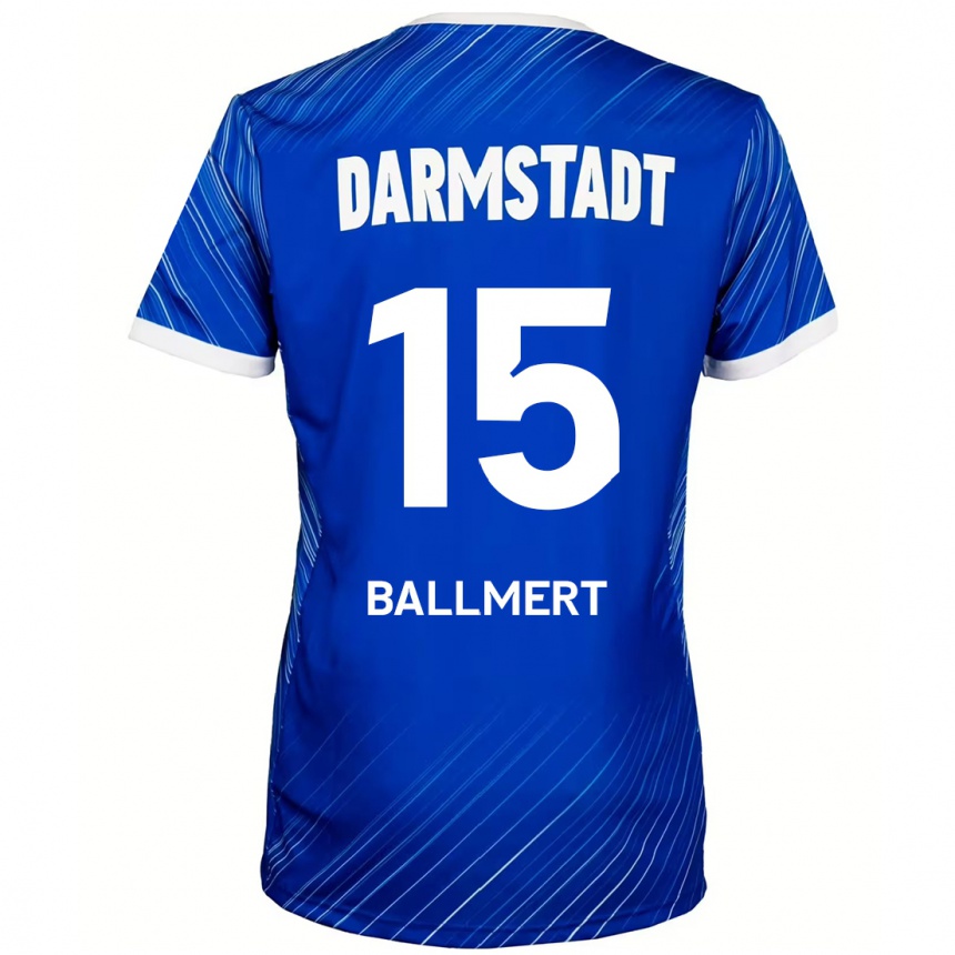 Kinder Fußball Markus Ballmert #15 Blau Weiß Heimtrikot Trikot 2024/25 T-Shirt Luxemburg