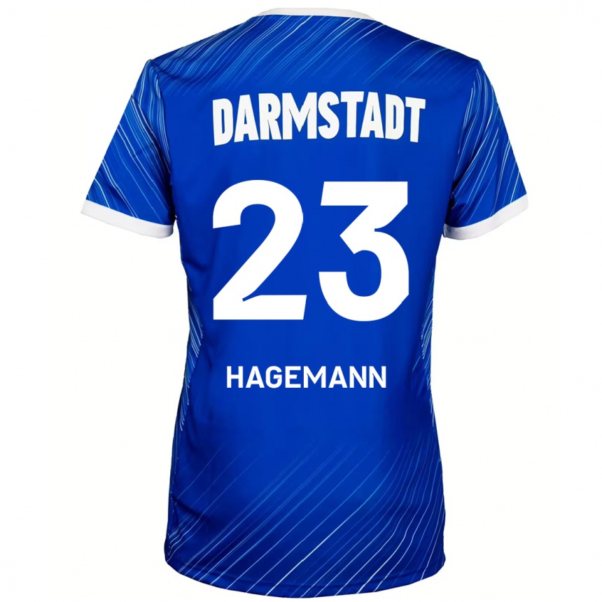 Kinder Fußball Emil Hagemann #23 Blau Weiß Heimtrikot Trikot 2024/25 T-Shirt Luxemburg