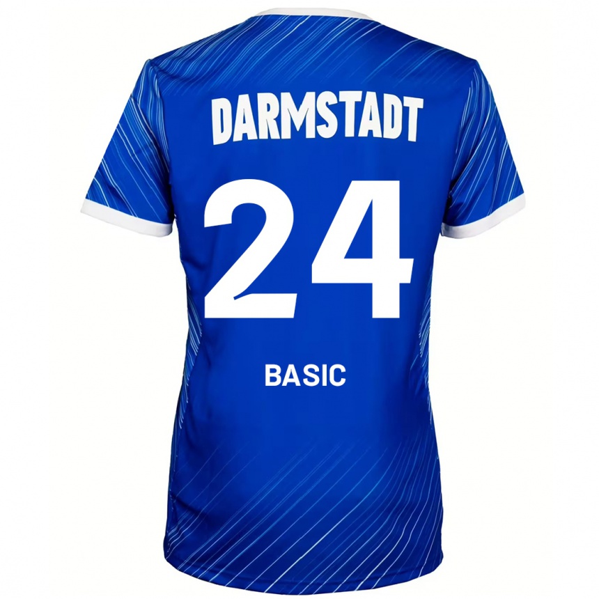 Kinder Fußball Benjamin Basic #24 Blau Weiß Heimtrikot Trikot 2024/25 T-Shirt Luxemburg