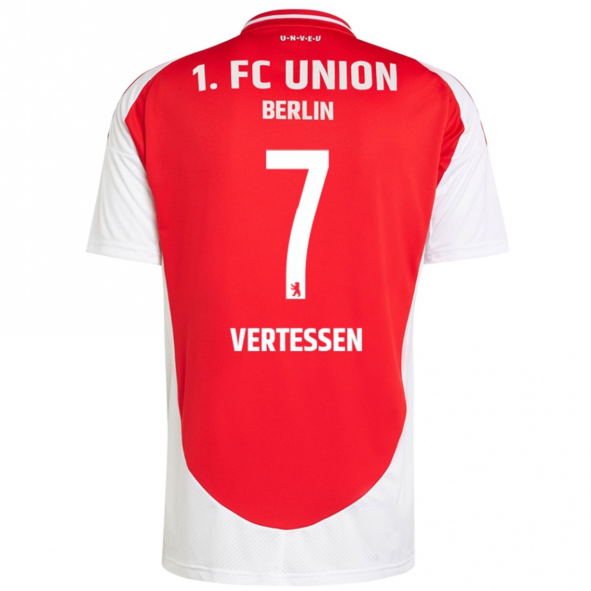 Kinder Fußball Yorbe Vertessen #7 Rot Weiß Heimtrikot Trikot 2024/25 T-Shirt Luxemburg