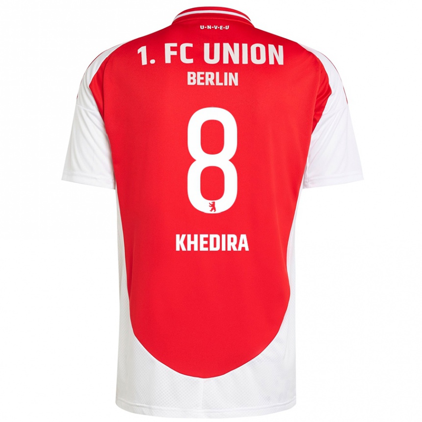 Kinder Fußball Rani Khedira #8 Rot Weiß Heimtrikot Trikot 2024/25 T-Shirt Luxemburg