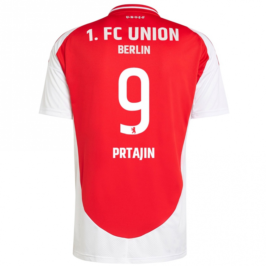 Kinder Fußball Ivan Prtajin #9 Rot Weiß Heimtrikot Trikot 2024/25 T-Shirt Luxemburg