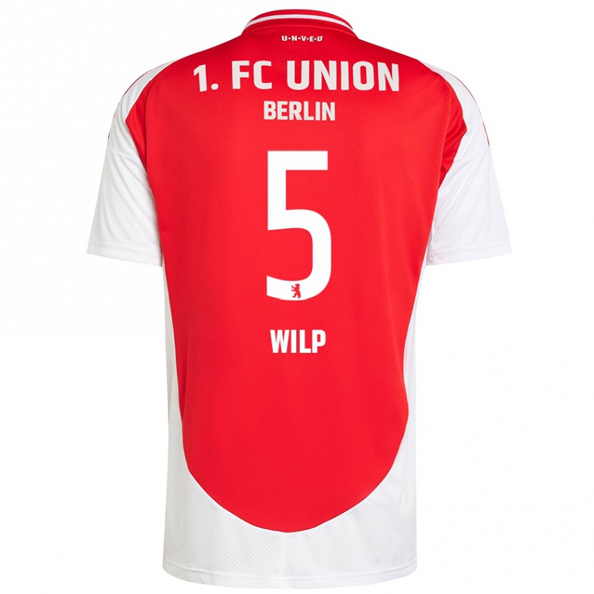 Kinder Fußball Bennett Wilp #5 Rot Weiß Heimtrikot Trikot 2024/25 T-Shirt Luxemburg