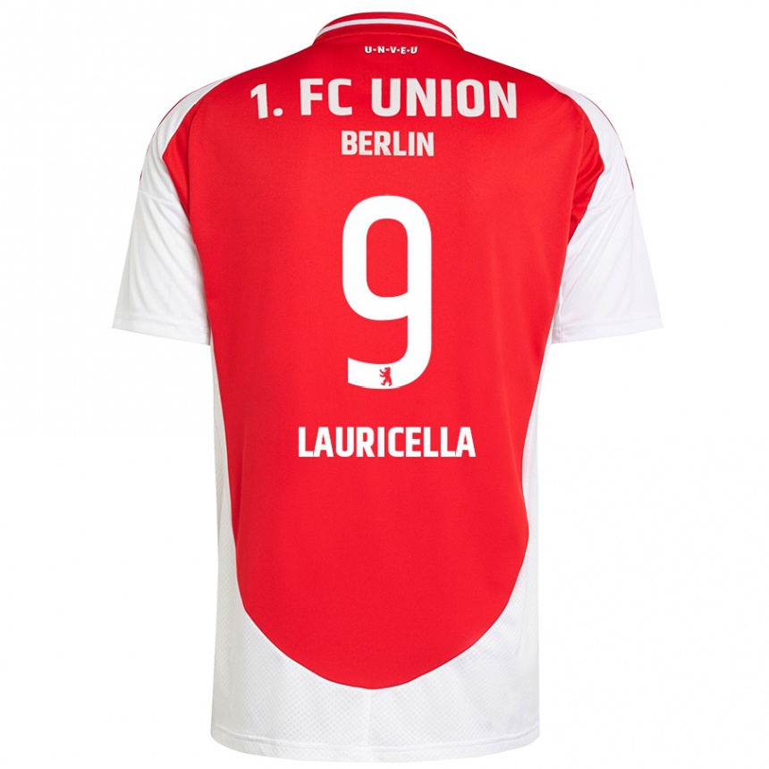 Kinder Fußball Guiseppe Lauricella #9 Rot Weiß Heimtrikot Trikot 2024/25 T-Shirt Luxemburg