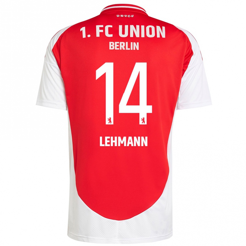 Kinder Fußball Noah Lehmann #14 Rot Weiß Heimtrikot Trikot 2024/25 T-Shirt Luxemburg