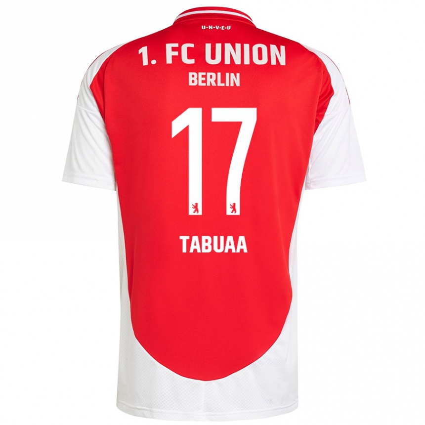 Kinder Fußball Stephen Tabuaa #17 Rot Weiß Heimtrikot Trikot 2024/25 T-Shirt Luxemburg