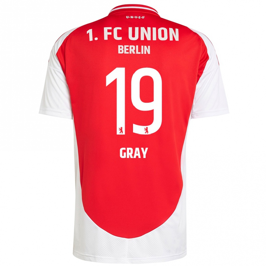 Kinder Fußball Mekhi Gray #19 Rot Weiß Heimtrikot Trikot 2024/25 T-Shirt Luxemburg