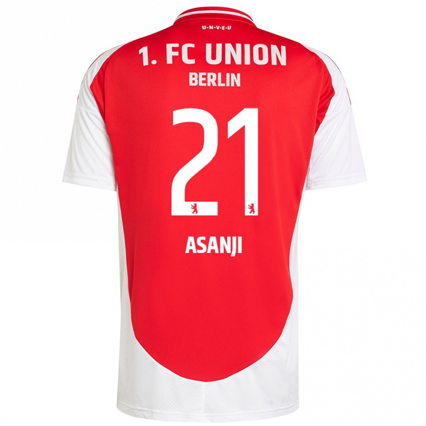 Kinder Fußball Levis Asanji #21 Rot Weiß Heimtrikot Trikot 2024/25 T-Shirt Luxemburg