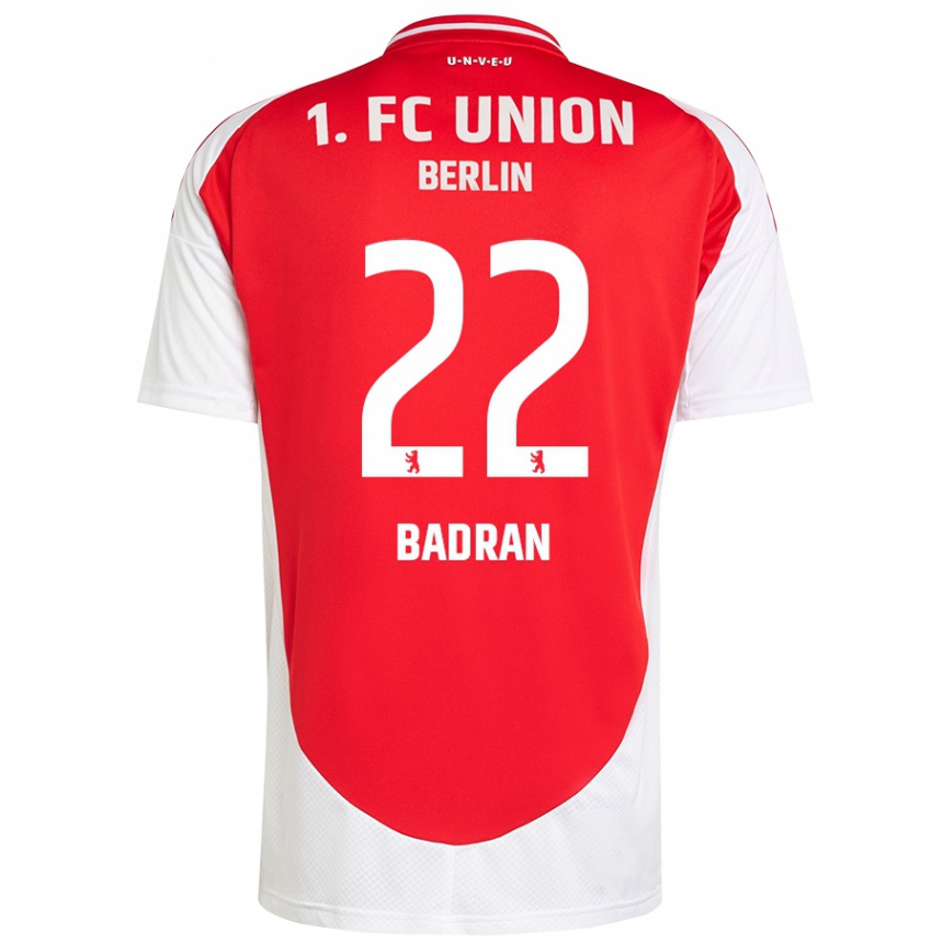 Kinder Fußball Ahmad Badran #22 Rot Weiß Heimtrikot Trikot 2024/25 T-Shirt Luxemburg