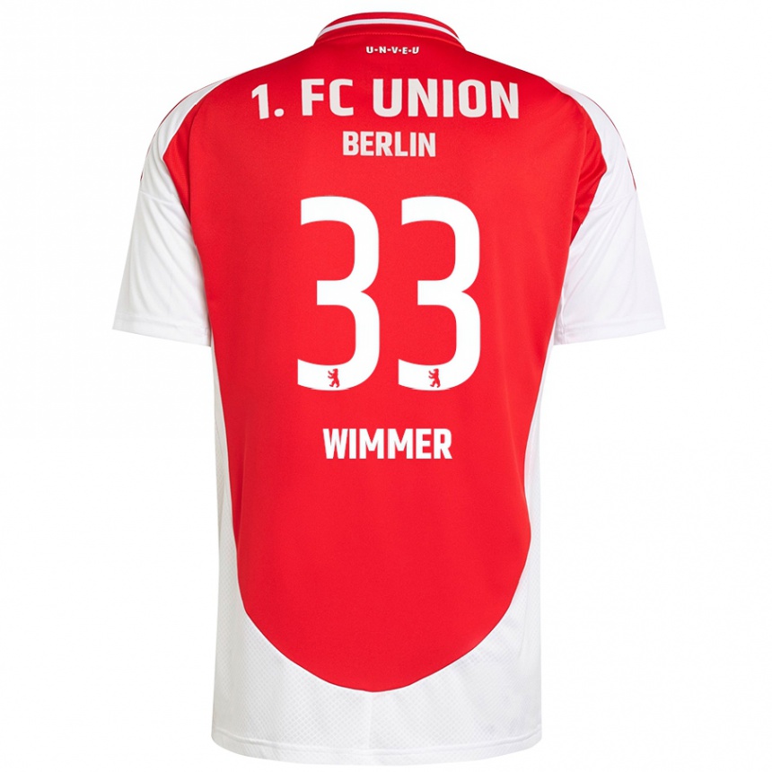 Kinder Fußball Pauline Wimmer #33 Rot Weiß Heimtrikot Trikot 2024/25 T-Shirt Luxemburg