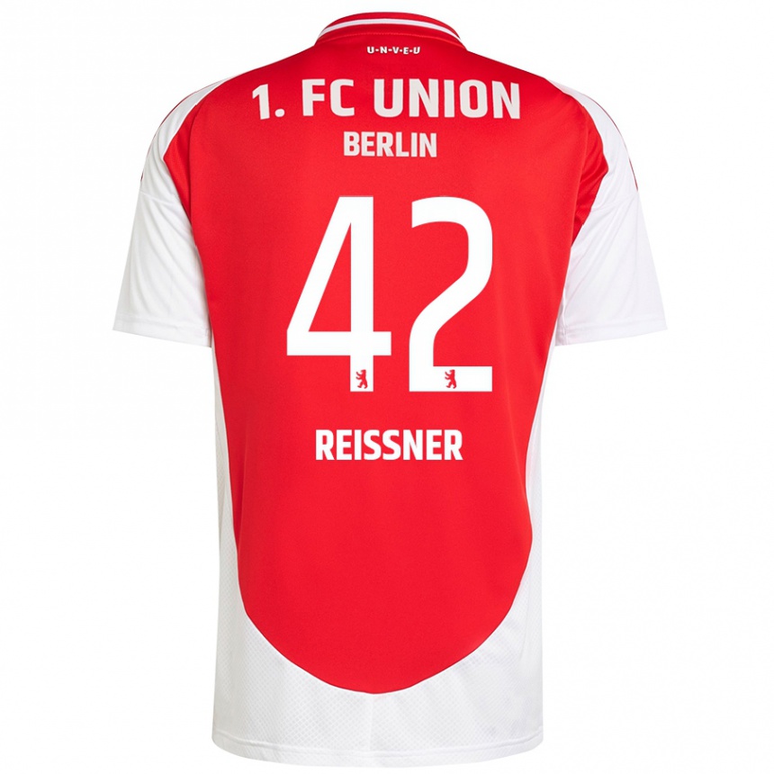 Kinder Fußball Naika Reissner #42 Rot Weiß Heimtrikot Trikot 2024/25 T-Shirt Luxemburg