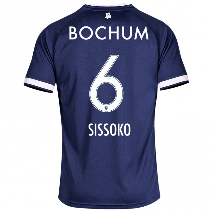 Kinder Fußball Ibrahima Sissoko #6 Dunkelblau Heimtrikot Trikot 2024/25 T-Shirt Luxemburg