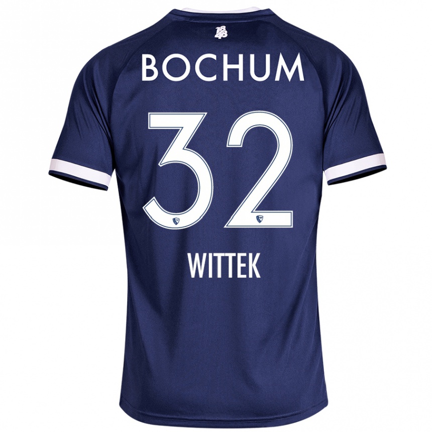 Kinder Fußball Maximilian Wittek #32 Dunkelblau Heimtrikot Trikot 2024/25 T-Shirt Luxemburg