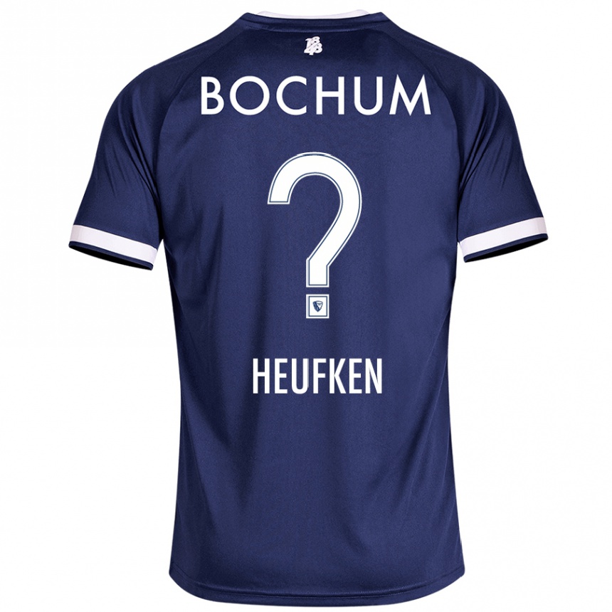 Kinder Fußball Jeremias Heufken #0 Dunkelblau Heimtrikot Trikot 2024/25 T-Shirt Luxemburg