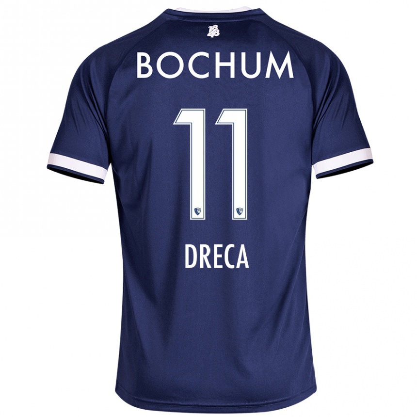 Kinder Fußball Benjamin Dreca #11 Dunkelblau Heimtrikot Trikot 2024/25 T-Shirt Luxemburg