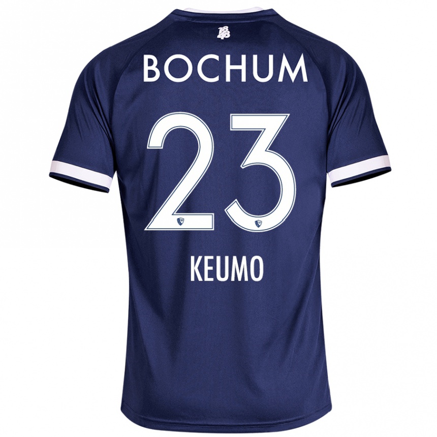 Kinder Fußball Owono-Darnell Keumo #23 Dunkelblau Heimtrikot Trikot 2024/25 T-Shirt Luxemburg