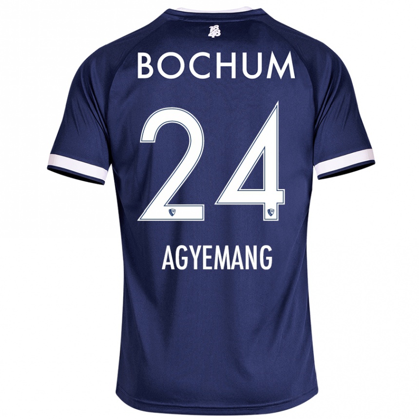 Kinder Fußball Donovan Agyemang #24 Dunkelblau Heimtrikot Trikot 2024/25 T-Shirt Luxemburg