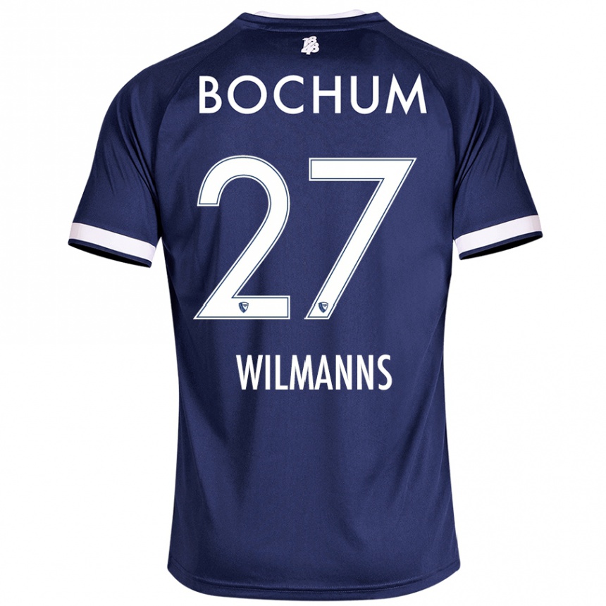 Kinder Fußball Anjo Wilmanns #27 Dunkelblau Heimtrikot Trikot 2024/25 T-Shirt Luxemburg