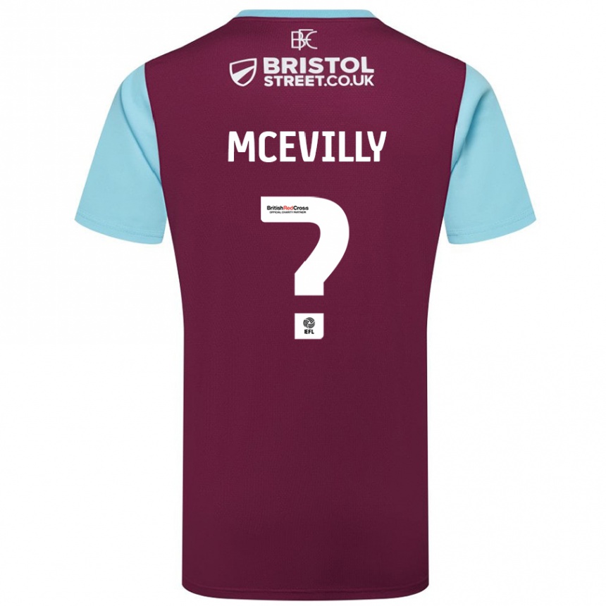 Kinder Fußball Jack Mcevilly #0 Burgunderrot Himmelblau Heimtrikot Trikot 2024/25 T-Shirt Luxemburg