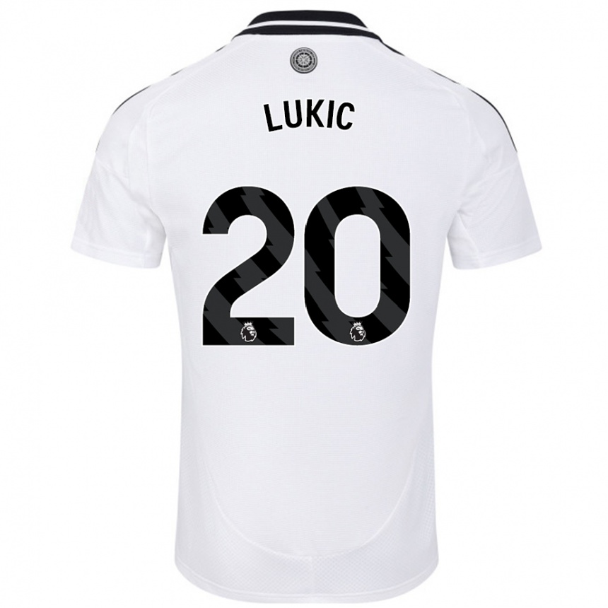 Kinder Fußball Saša Lukić #20 Weiß Heimtrikot Trikot 2024/25 T-Shirt Luxemburg