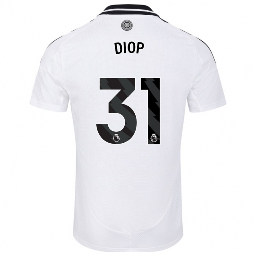 Kinder Fußball Issa Diop #31 Weiß Heimtrikot Trikot 2024/25 T-Shirt Luxemburg