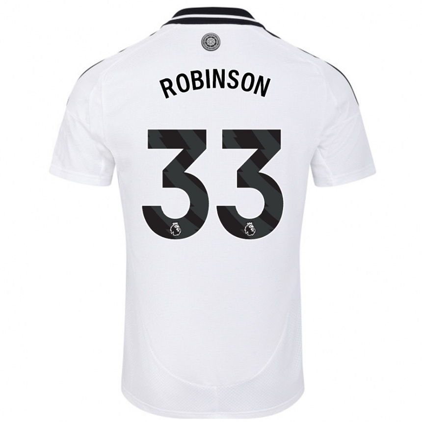 Kinder Fußball Antonee Robinson #33 Weiß Heimtrikot Trikot 2024/25 T-Shirt Luxemburg