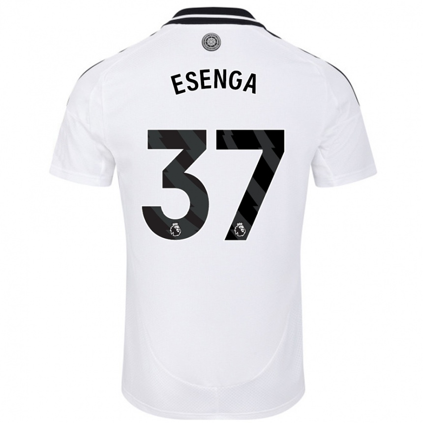 Kinder Fußball Jonathan Esenga #37 Weiß Heimtrikot Trikot 2024/25 T-Shirt Luxemburg