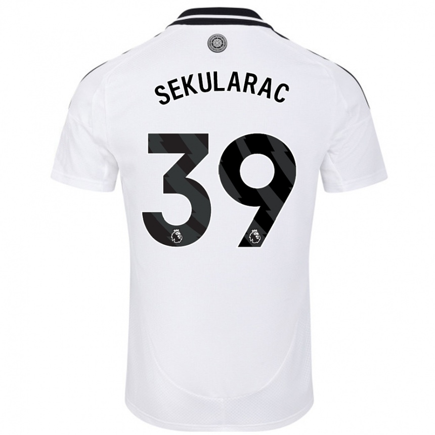 Kinder Fußball Kristian Sekularac #39 Weiß Heimtrikot Trikot 2024/25 T-Shirt Luxemburg