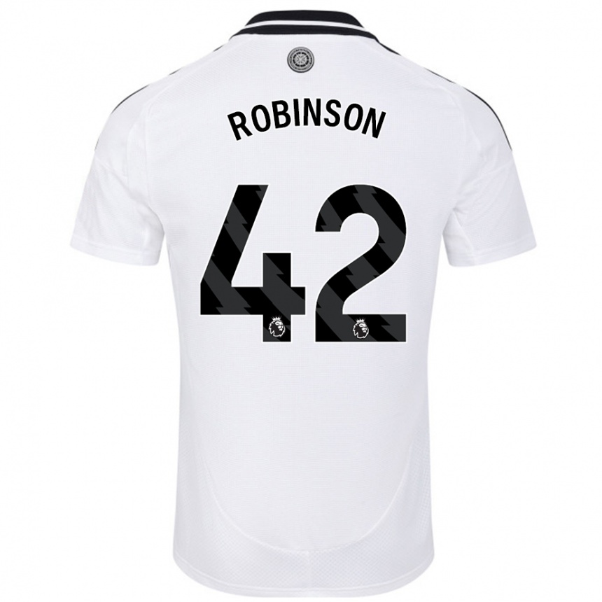 Kinder Fußball Charlie Robinson #42 Weiß Heimtrikot Trikot 2024/25 T-Shirt Luxemburg