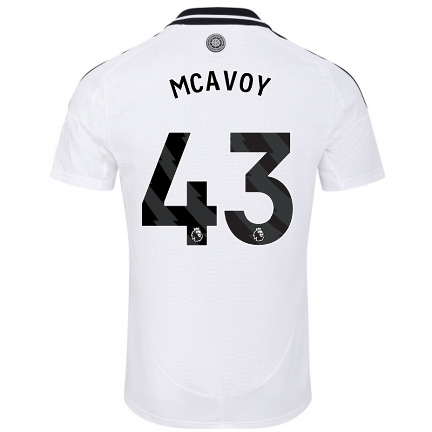 Kinder Fußball Connor Mcavoy #43 Weiß Heimtrikot Trikot 2024/25 T-Shirt Luxemburg