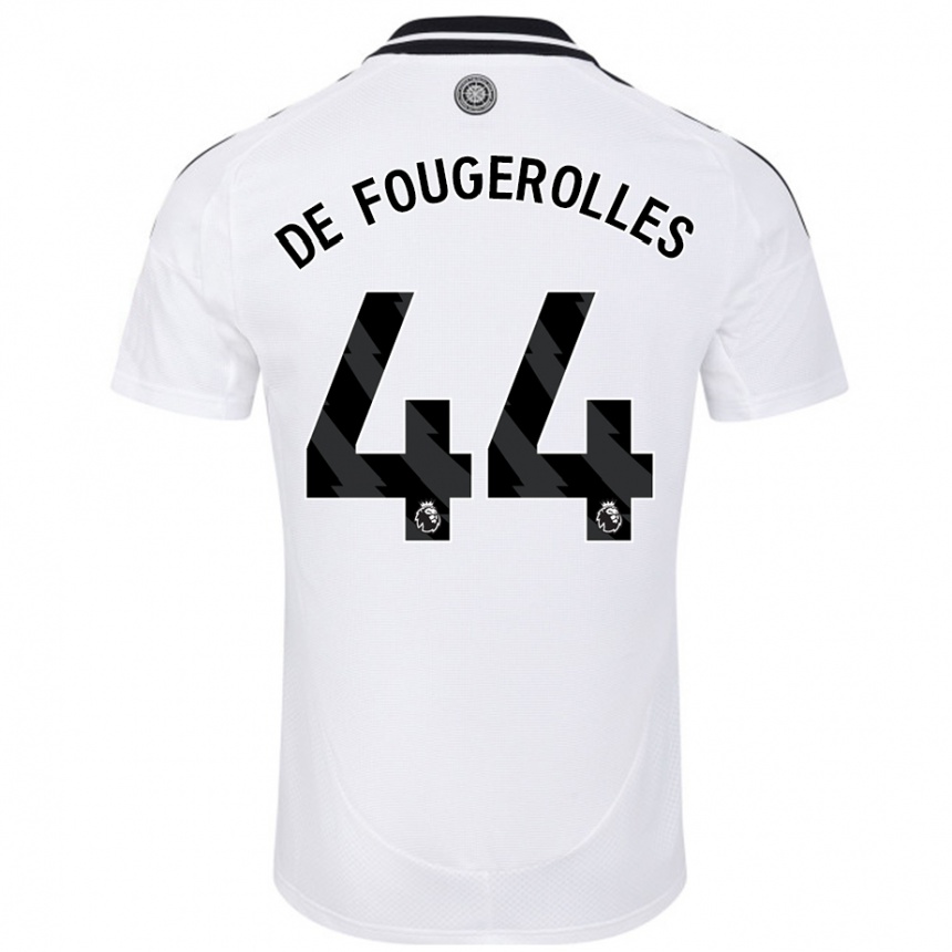 Kinder Fußball Luc De Fougerolles #44 Weiß Heimtrikot Trikot 2024/25 T-Shirt Luxemburg