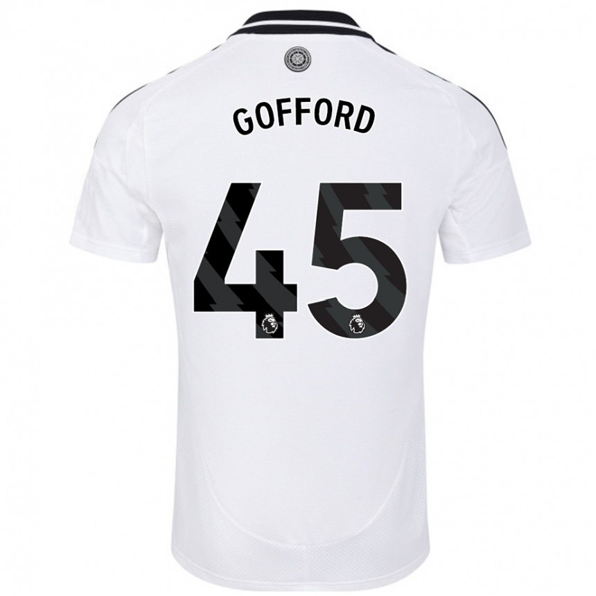 Kinder Fußball Oliver Gofford #45 Weiß Heimtrikot Trikot 2024/25 T-Shirt Luxemburg