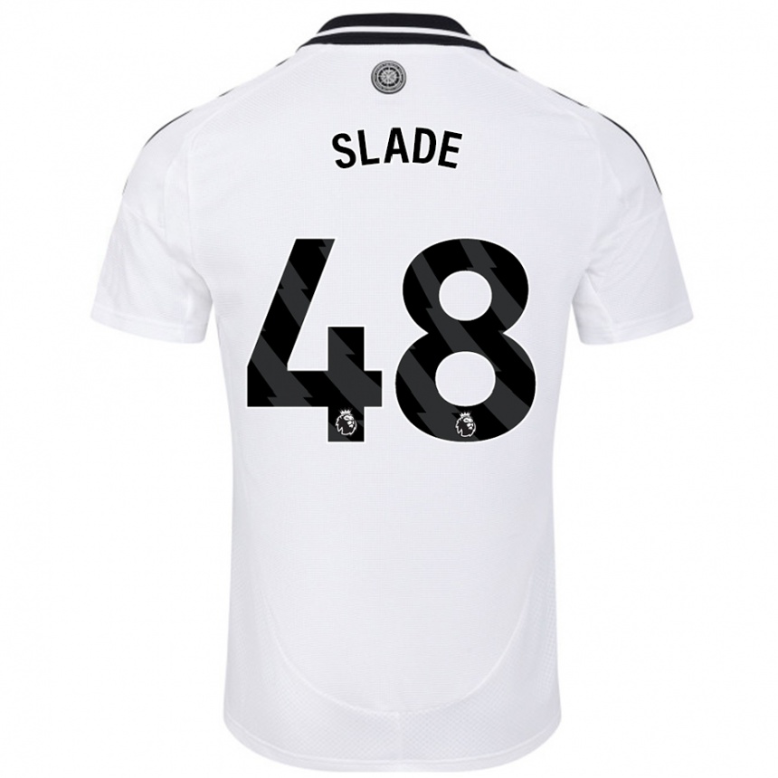 Kinder Fußball Bradley Slade #48 Weiß Heimtrikot Trikot 2024/25 T-Shirt Luxemburg