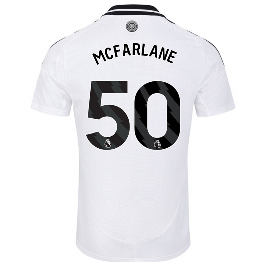 Kinder Fußball Callum Mcfarlane #50 Weiß Heimtrikot Trikot 2024/25 T-Shirt Luxemburg