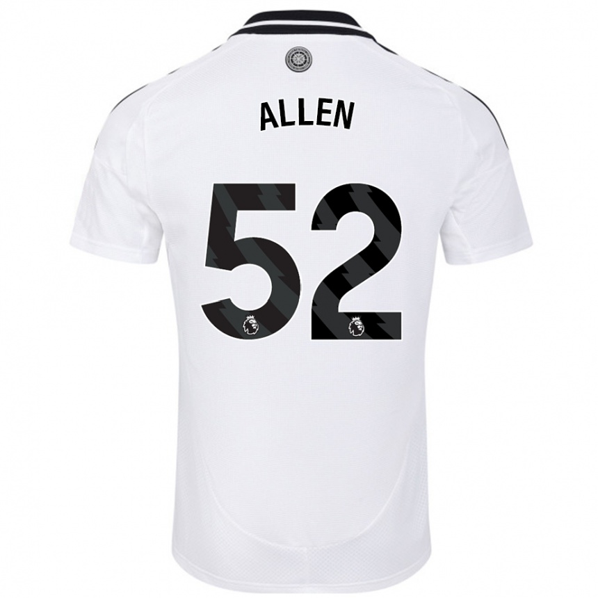 Kinder Fußball Michael Allen #52 Weiß Heimtrikot Trikot 2024/25 T-Shirt Luxemburg