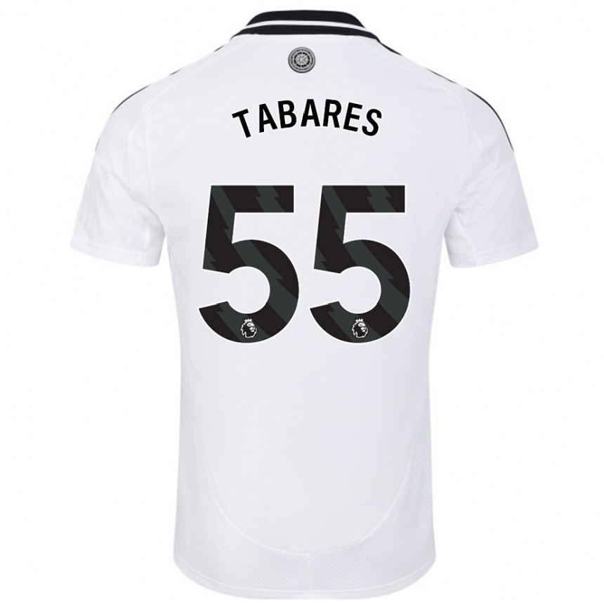 Kinder Fußball Samuel Tabares #55 Weiß Heimtrikot Trikot 2024/25 T-Shirt Luxemburg