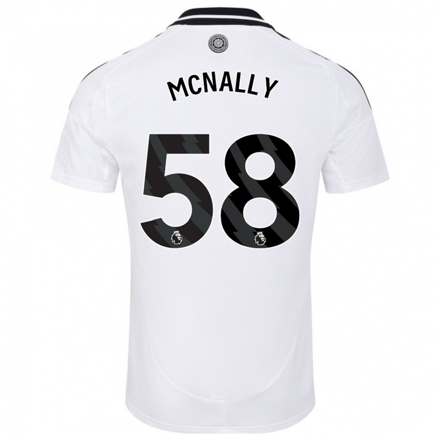 Kinder Fußball Alfie Mcnally #58 Weiß Heimtrikot Trikot 2024/25 T-Shirt Luxemburg