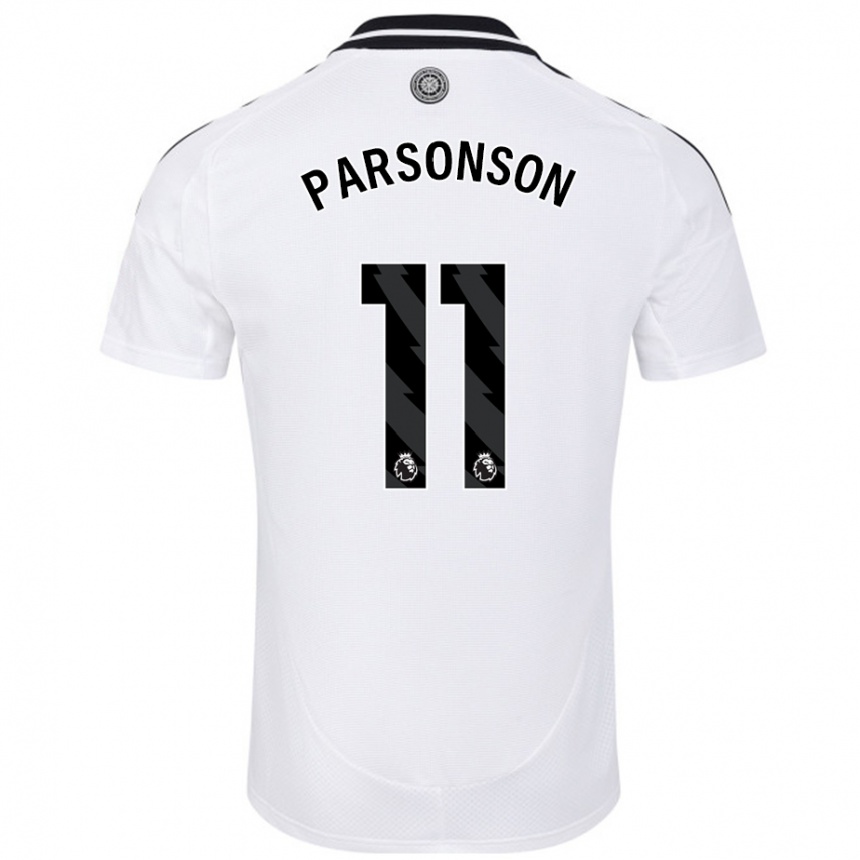 Kinder Fußball Madi Parsonson #11 Weiß Heimtrikot Trikot 2024/25 T-Shirt Luxemburg