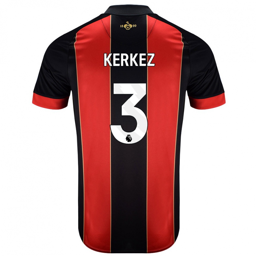 Kinder Fußball Milos Kerkez #3 Rot Schwarz Heimtrikot Trikot 2024/25 T-Shirt Luxemburg