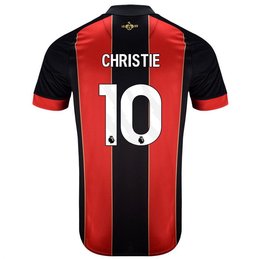 Kinder Fußball Ryan Christie #10 Rot Schwarz Heimtrikot Trikot 2024/25 T-Shirt Luxemburg