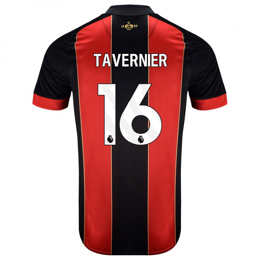 Kinder Fußball Marcus Tavernier #16 Rot Schwarz Heimtrikot Trikot 2024/25 T-Shirt Luxemburg