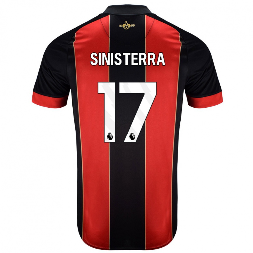 Kinder Fußball Luis Sinisterra #17 Rot Schwarz Heimtrikot Trikot 2024/25 T-Shirt Luxemburg